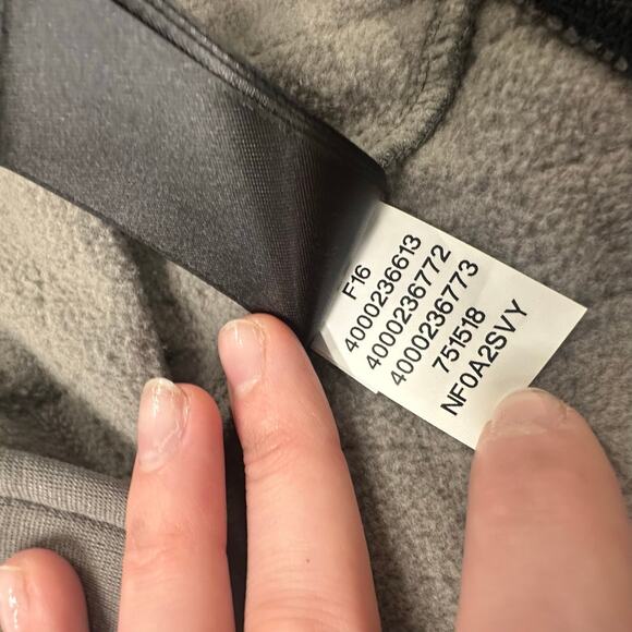 The North Face Gray Black Womens L Full Zip Diamond Quilted Fleece Lined Jacket - Picture 4 of 11